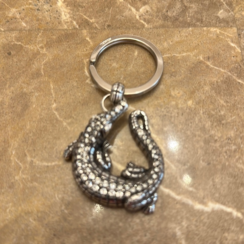 Brighton Silver-Tone Crocodile Charm Keychain
